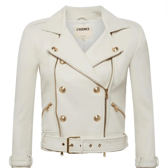 L'AGENCE Jackets & Blazers - L'Agence Billie Belted Leather Jacket Size Medium